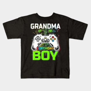 Gaming Video Gamer Grandma Of The Birthday Boy Kids T-Shirt